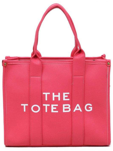 Fashion World large beach tote bag for women in bright pink with sturdy handles and spacious design