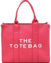 Fashion World large beach tote bag for women in bright pink with sturdy handles and spacious design