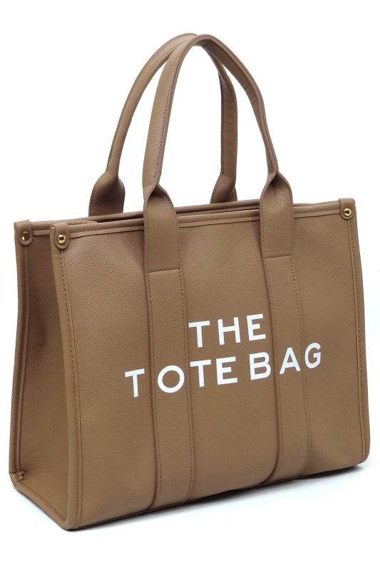 Fashion World large beach tote bag for women in brown with sturdy handles and spacious design