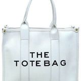 White large beach tote bag for women with sturdy handles and simple design by Fashion World