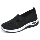 Trendsi black lightweight breathable trendy summer slip-ons for women with white cushioned sole
