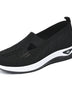 Trendsi black lightweight breathable trendy summer slip-ons for women with white cushioned sole