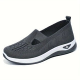 Trendsi black lightweight knit trendy summer slip-ons for women with white sole and cushioned comfort