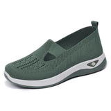 Trendsi trendy summer slip-ons for women in green knit with cushioned white sole