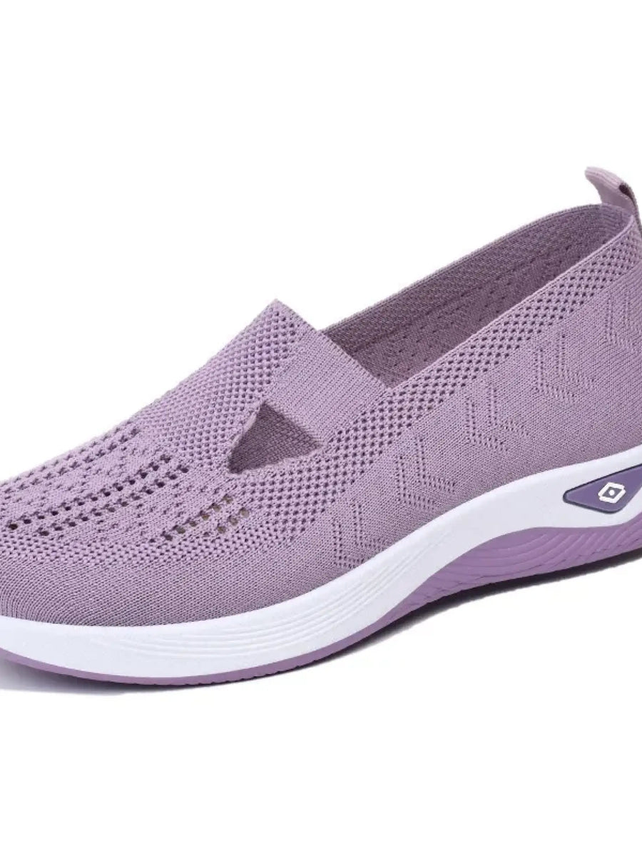 Trendsi purple trendy summer slip-ons for women with breathable knit upper and cushioned sole