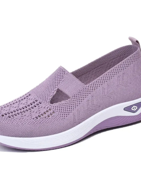 Trendsi purple trendy summer slip-ons for women with breathable knit upper and cushioned sole