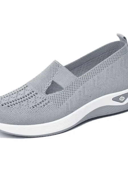 Trendsi gray lightweight trendy summer slip-ons for women with breathable mesh and cushioned sole