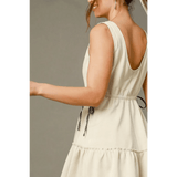 Trendsi midi dress with sleeveless design and cinched waist perfect for trendy women's beachwear under 50