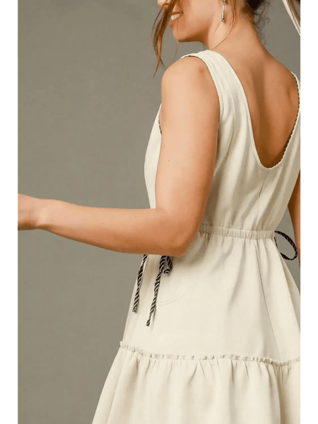 Trendsi midi dress with sleeveless design and cinched waist perfect for trendy women's beachwear under 50