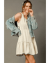 Trendsi midi dress paired with denim jacket trendy women's beachwear under $50 casual summer outfit