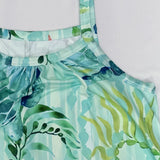 Babe Beachwear turquoise turtle beach dress mini dress with green and blue tropical print