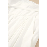 Trendsi white vacation resort wide leg trousers with gathered waistband and soft fabric
