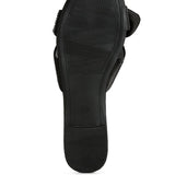 Black sole of Rag Company sandals with textured grip for enhanced traction and durability