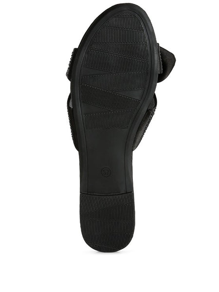 Black sole of Rag Company sandals with textured grip for enhanced traction and durability