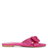Rag Company pink sandals with decorative flower and rhinestone embellishments