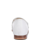 White Rag Company loafers with brown wooden sole viewed from the back