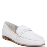 Rag Company white leather loafers with braided detail and light brown sole for casual wear