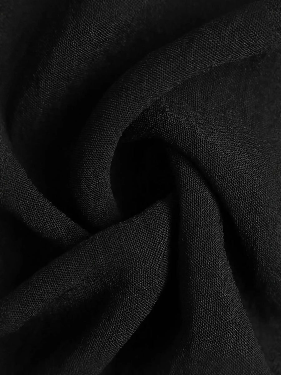 Close-up of black fabric texture for Babe Beachwear casual chic vacation skirt maxi skirt