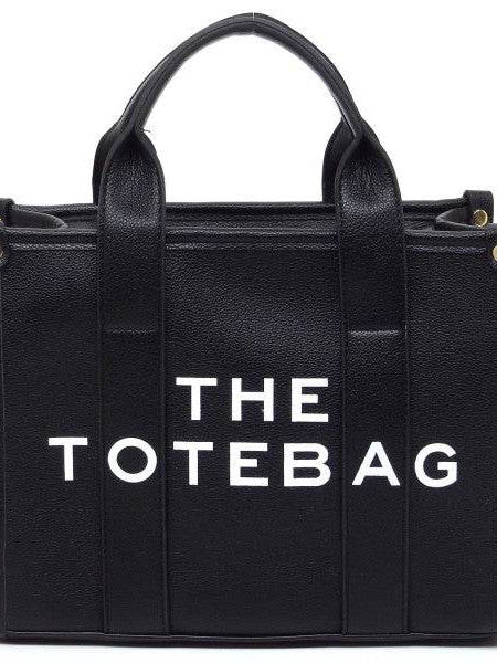 Fashion World black Compact Tote Bag Satchel with sturdy handles and structured design