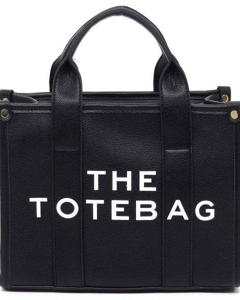 Fashion World black Compact Tote Bag Satchel with sturdy handles and structured design