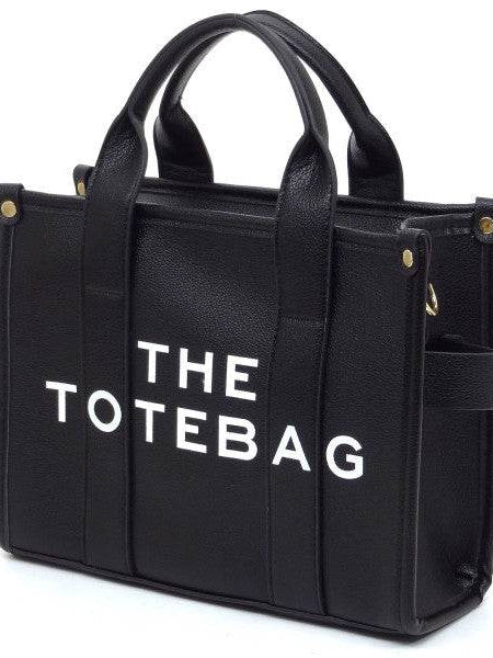 Fashion World black Compact Tote Bag Satchel with dual handles and structured design
