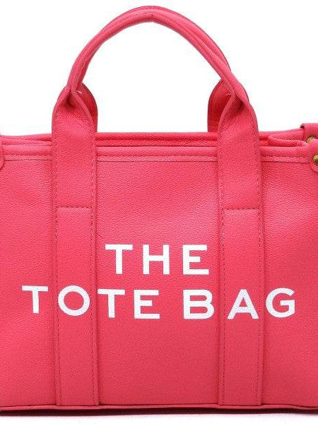 Fashion World bright pink Compact Tote Bag Satchel with double handles and textured finish