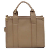 Fashion World beige Compact Tote Bag Satchel with dual handles and structured design
