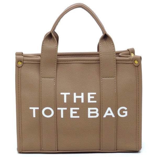 Fashion World Compact Tote Bag Satchel in brown with dual handles and structured design