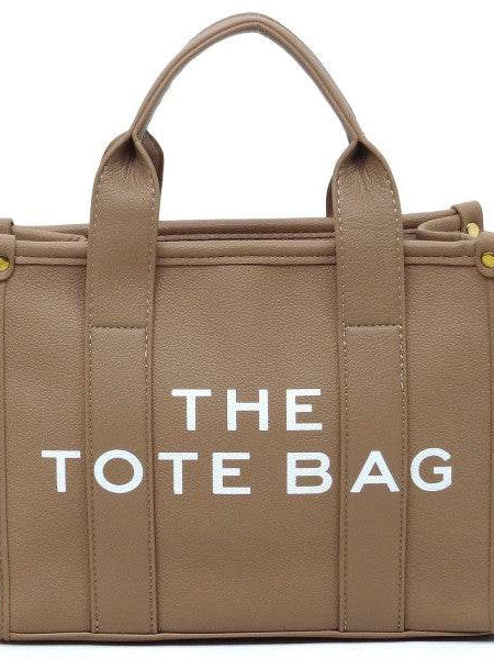 Fashion World Compact Tote Bag Satchel in brown with dual handles and structured design
