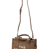 Fashion World Compact Tote Bag Satchel in brown with adjustable long strap and top handles