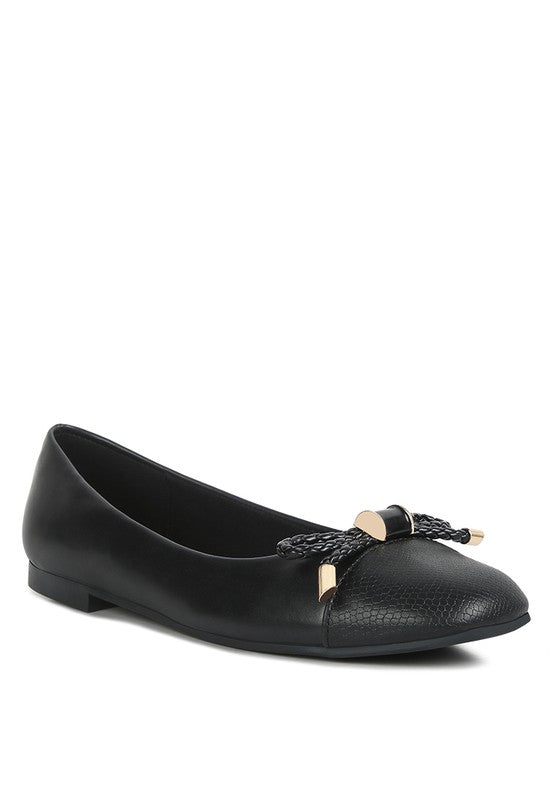 Black Rag Company ballet flats featuring a bow detail, perfect dressy flats with bow for summer occasions