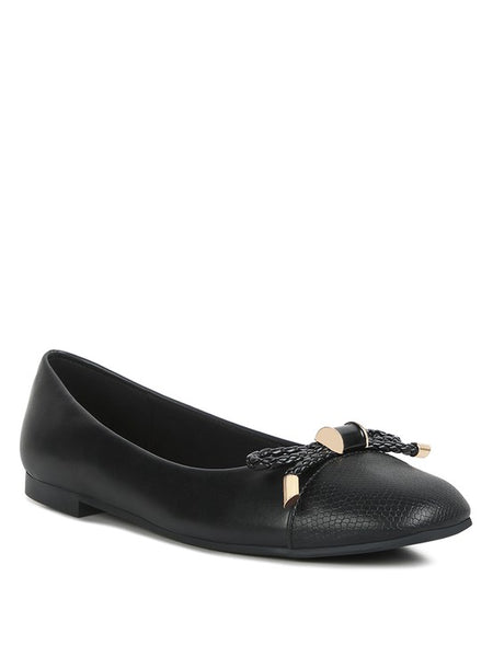 Black Rag Company ballet flats featuring a bow detail, perfect dressy flats with bow for summer occasions