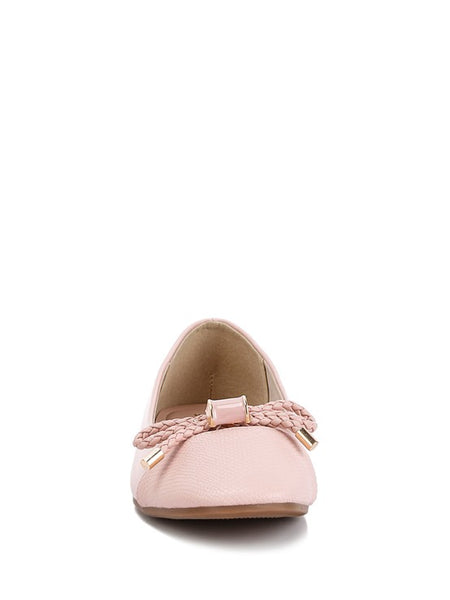 Rag Company pink ballet flats dressy flats with bow for summer with braided bow detail