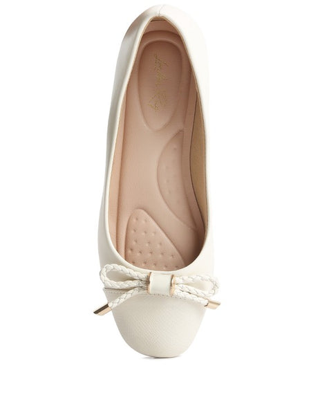 Rag Company cream ballet flats featuring a bow detail, perfect dressy flats with bow for summer