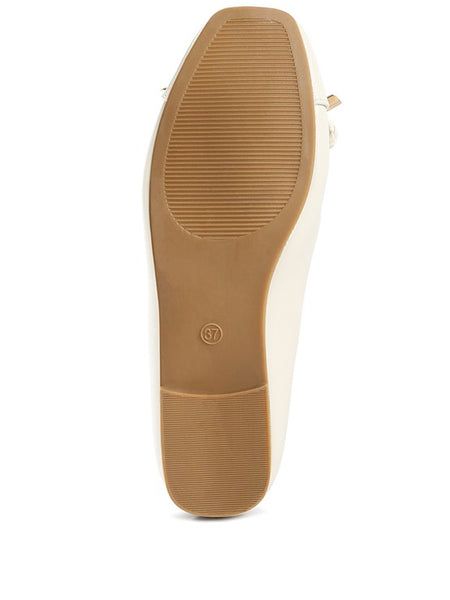 Sole view of Rag Company ballet flats featuring dressy flats with bow for summer in beige