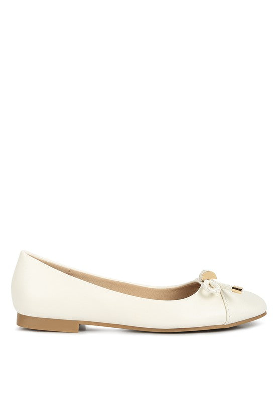 Rag Company ballet flats dressy flats with bow for summer in white with low heel