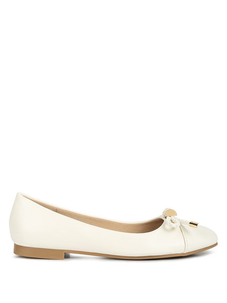 Rag Company ballet flats dressy flats with bow for summer in white with low heel