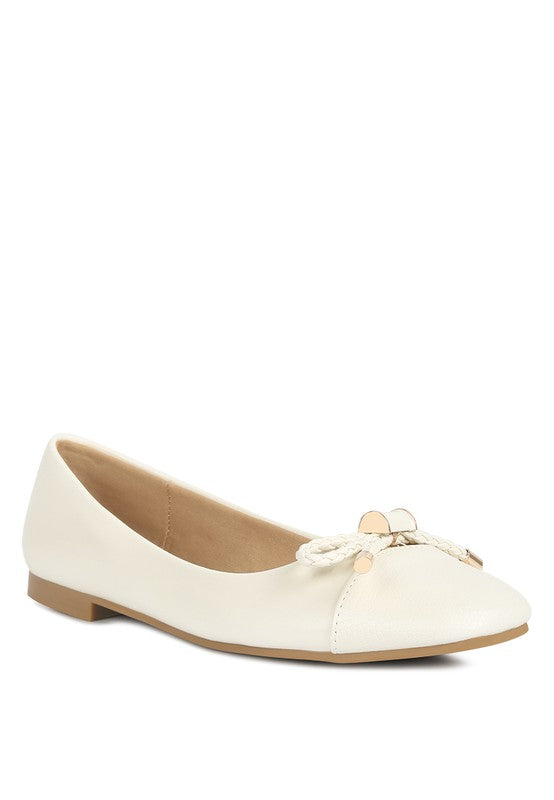 Rag Company white ballet flats dressy flats with bow for summer featuring a low heel and decorative bow