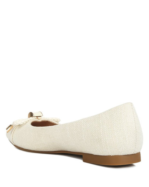 Rag Company cream ballet flats featuring a bow detail dressy flats with bow for summer style