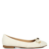 Rag Company cream ballet flats dressy flats with bow for summer with low heel and textured finish