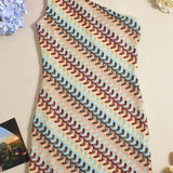 Babe Beachwear one shoulder mini dress with multicolor zigzag pattern perfect for summer outings