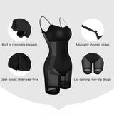 Trendsi black shapewear maxi dress for women with built-in bra pads, adjustable straps, and non-slip leg openings