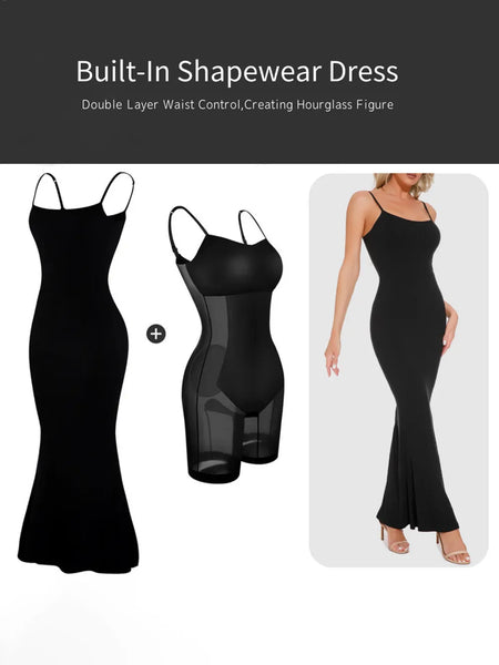 Trendsi shapewear maxi dress for women with built-in waist control and hourglass figure enhancement
