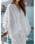 Trendsi white long sleeve shawl lightweight knit open front with tassels perfect for layering