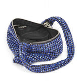 Babe Beachwear Sparkle Soft Shoulder bag small in blue with sparkling rhinestones and zipper closure