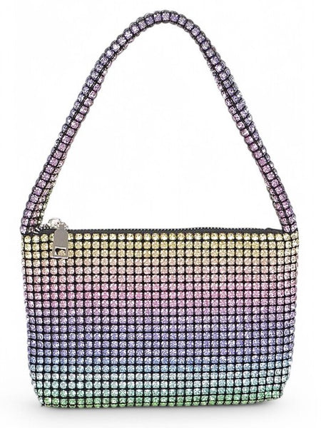 Babe Beachwaer Sparkle Soft Shoulder bag small multicolor rhinestone evening purse