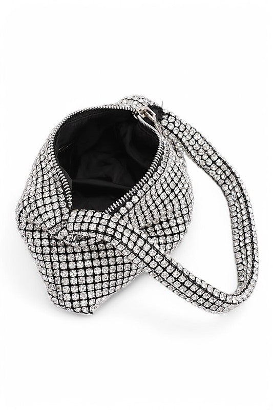 Babe Beachwaer Sparkle Soft Shoulder bag small with shimmering crystal design and black interior lining