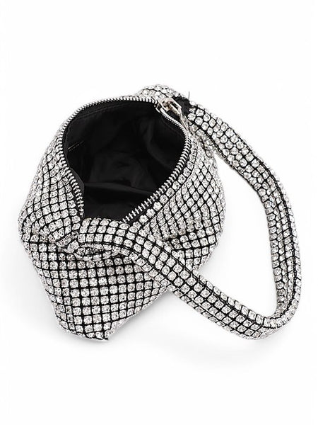 Babe Beachwaer Sparkle Soft Shoulder bag small with shimmering crystal design and black interior lining