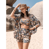 Trendsi short set with floral print featuring crop top and matching shorts for trendy vacation outfit women