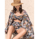 Trendsi floral short set beachwear featuring a trendy vacation outfit women with a crop top and matching shorts